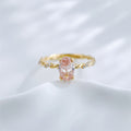 Oval cut pink lab grown diamond twisted vine ring by Lune Diamond
