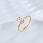 Oval Cut Pink Diamond Twisted Vine Ring