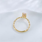 Oval Cut Pink Diamond Twisted Vine Ring