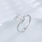 Emerald Cut Diamond Four-Prong Solitaire Ring