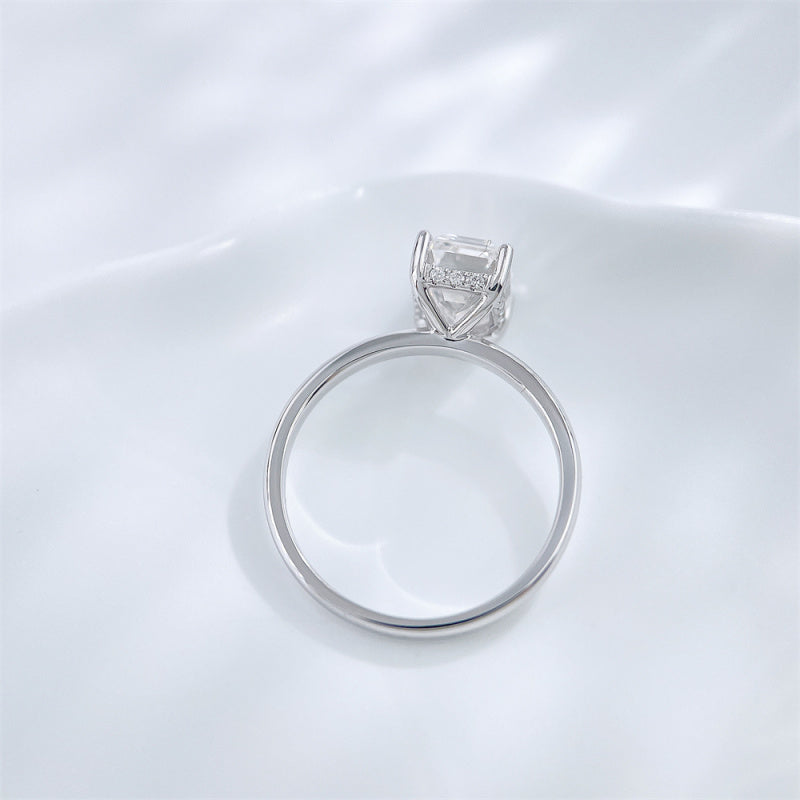 Emerald Cut Diamond Four-Prong Solitaire Ring