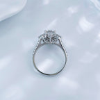 Round Brilliant Diamond Sunflower Halo Ring