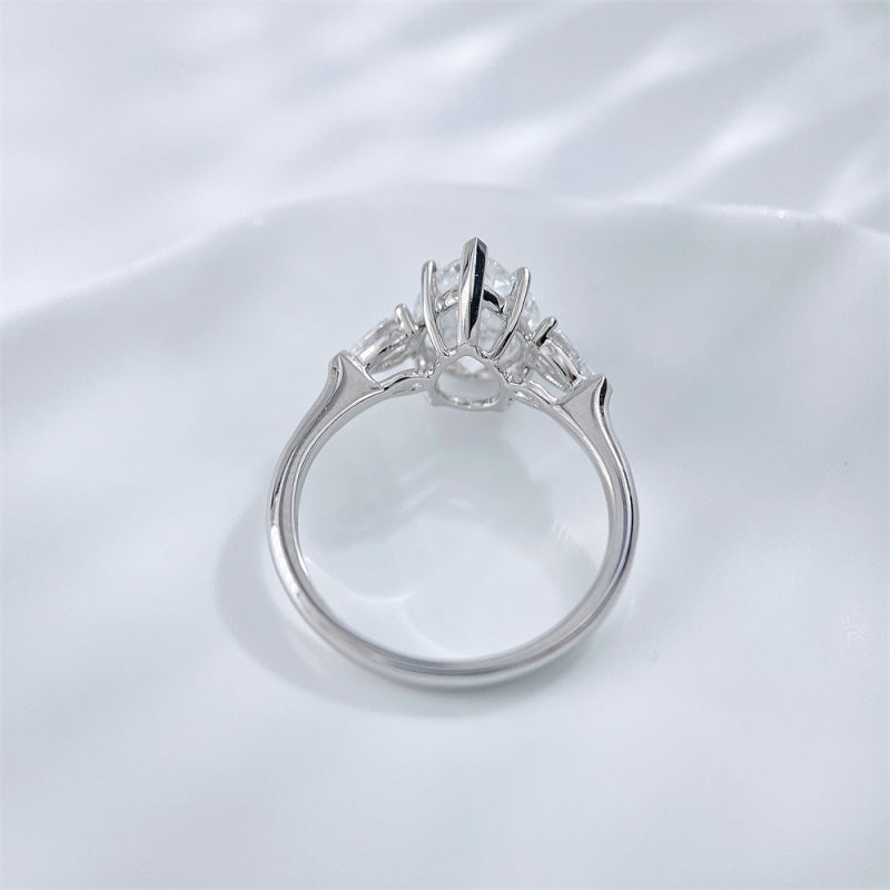 Pear & Marquise Cut Diamond Three-Stone Ring