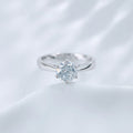 Round brilliant lab grown diamond solitaire ring in sterling silver by Lune Diamond