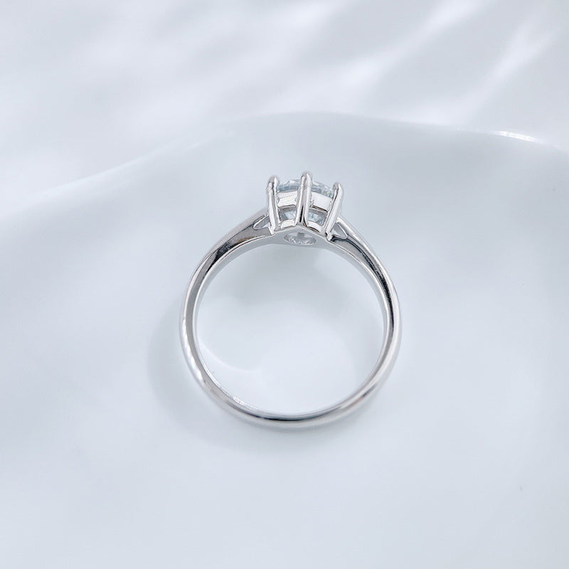 Round Brilliant Diamond Sterling Silver Solitaire Ring