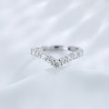 Lab grown diamond chevron ring in sterling silver by Lune Diamond