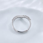 Sterling Silver Diamond Chevron Ring