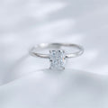 Radiant cut lab grown diamond solitaire ring by Lune Diamond