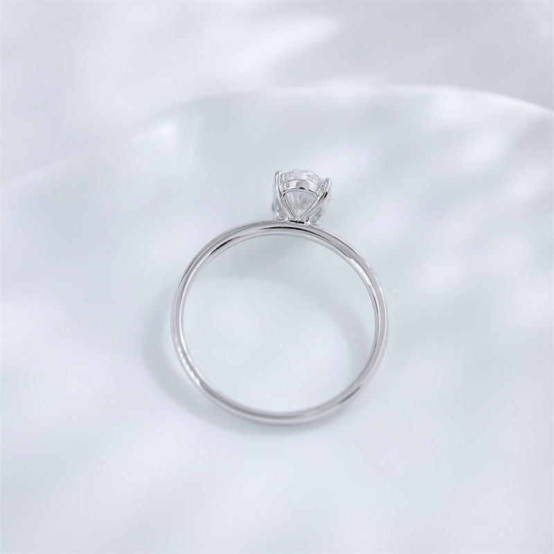Oval Cut Diamond Four-Prong Solitaire Ring