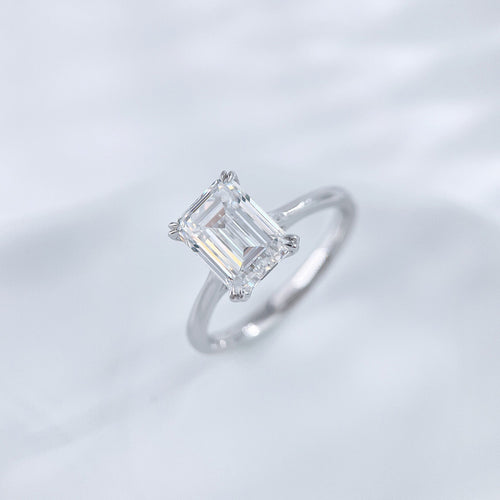 Emerald Cut Diamond Eight-Prong Solitaire Ring
