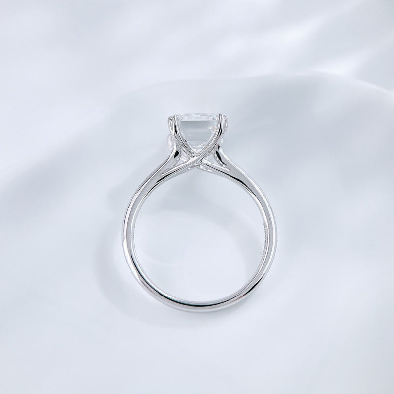 Emerald Cut Diamond Eight-Prong Solitaire Ring