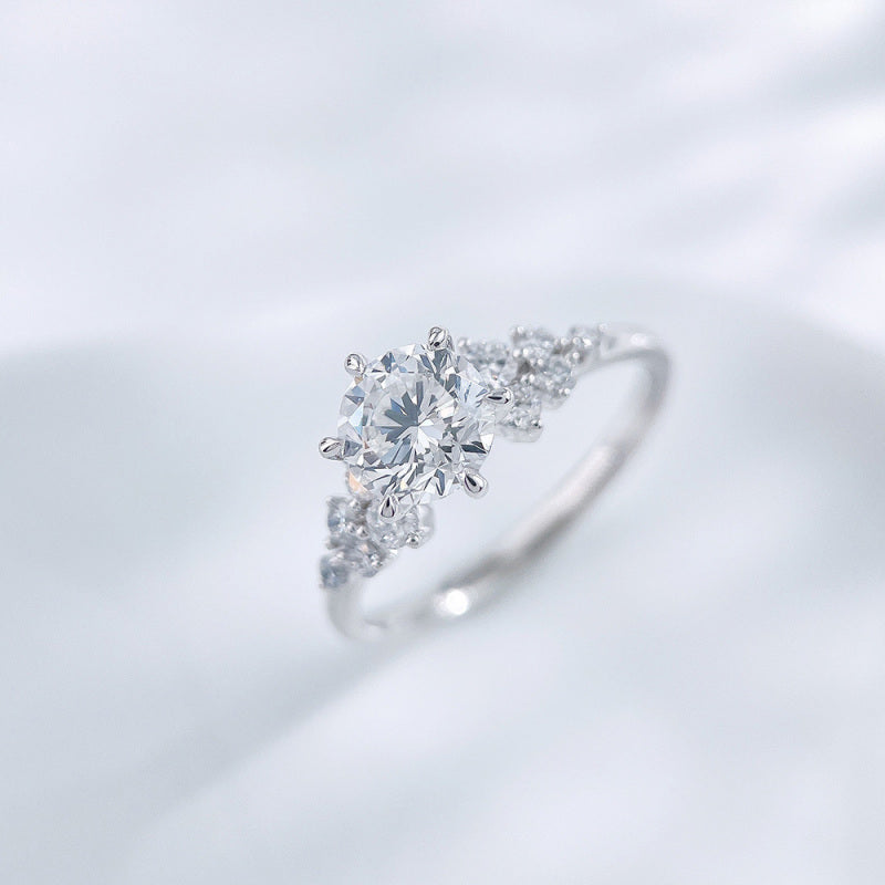 Round & Marquise Cut Diamond Cluster Ring