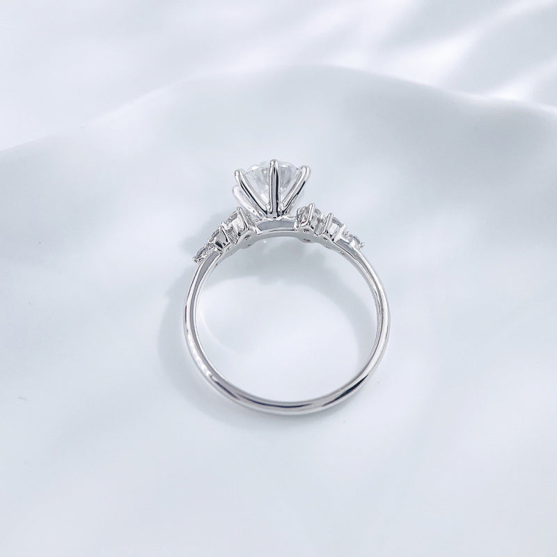 Round & Marquise Cut Diamond Cluster Ring