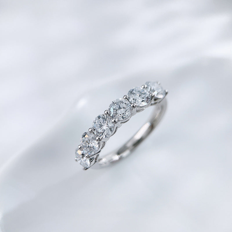 Round Brilliant Diamond Half Eternity Ring