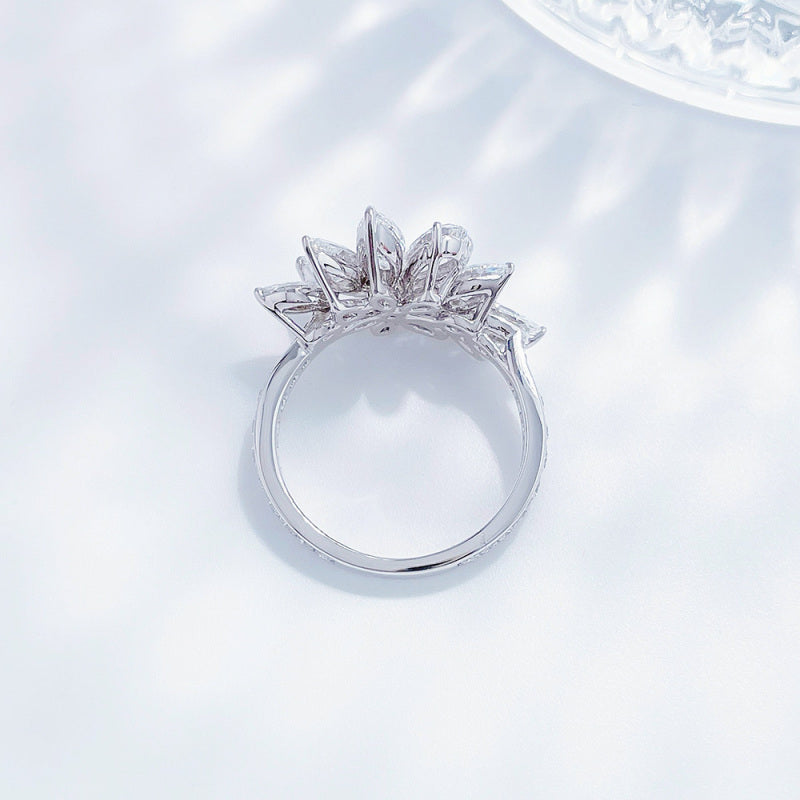 Pear & Marquise Cut Diamond Cluster Ring