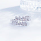 Marquise and pear cut lab grown diamond open band ring by Lune Diamond