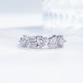 Multi-cut lab grown diamond half-eternity ring by Lune Diamond