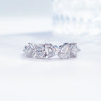 Multi-cut lab grown diamond half-eternity ring by Lune Diamond