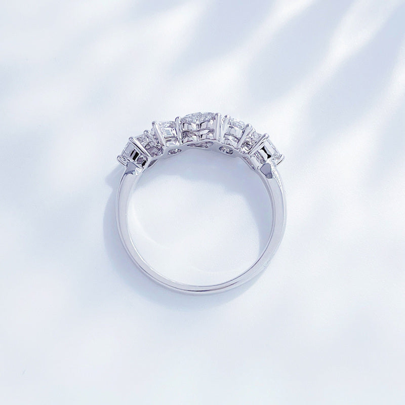 Multi-Cut Diamond Half-Eternity Ring
