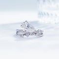 Pear cut lab grown diamond double-band ring by Lune Diamond
