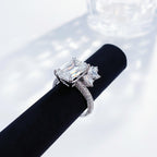 Emerald Cut Diamond Tiara Halo Ring