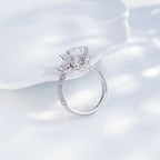 Emerald Cut Diamond Tiara Halo Ring