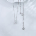 Lab grown diamond solitaire necklace in sterling silver by Lune Diamond