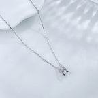 Sterling Silver Diamond Solitaire Necklace
