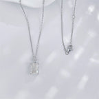 Radiant cut lab grown diamond pendant necklace by Lune Diamond