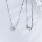 Round brilliant lab grown diamond solitaire necklace by Lune Diamond