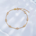 Emerald cut lab grown diamond bezel station bracelet by Lune Diamond