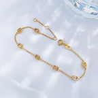 Emerald Cut Diamond Bezel Station Bracelet