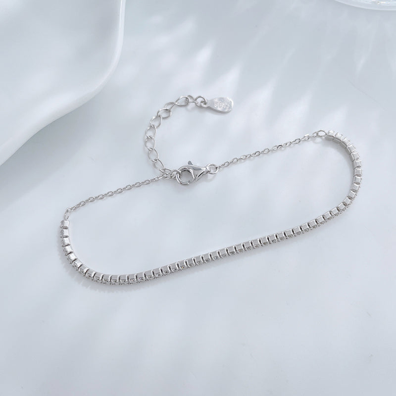 Sterling Silver Diamond Line Bracelet