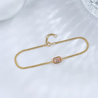 Pink Emerald-Cut Diamond Bezel Bracelet