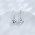 Six-prong round brilliant lab grown diamond drop earrings by Lune Diamond