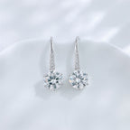 Six-prong round brilliant lab grown diamond drop earrings by Lune Diamond