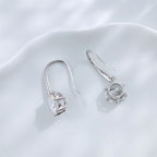 Six-Prong Round Brilliant Diamond Drop Earrings