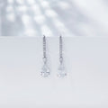 Pear cut lab grown diamond drop earrings by Lune Diamond