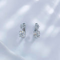 Princess and round cut lab grown diamond hoop earrings by Lune Diamond