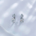 Princess and round cut lab grown diamond hoop earrings by Lune Diamond
