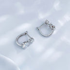 Princess & Round Diamond Hoop Earrings