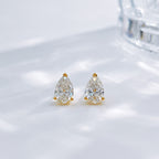 Pear cut lab grown diamond stud earrings by Lune Diamond
