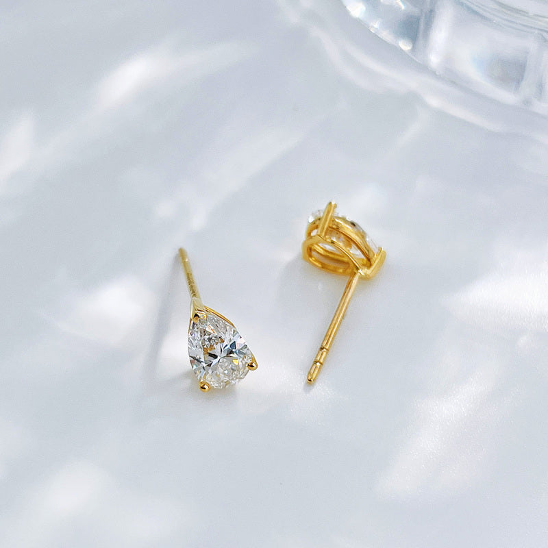 Pear Cut Diamond Stud Earrings