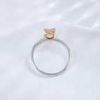 Pink Emerald Cut Diamond Pavé Engagement Ring