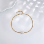 Round lab grown diamond adjustable bolo bracelet by Lune Diamond