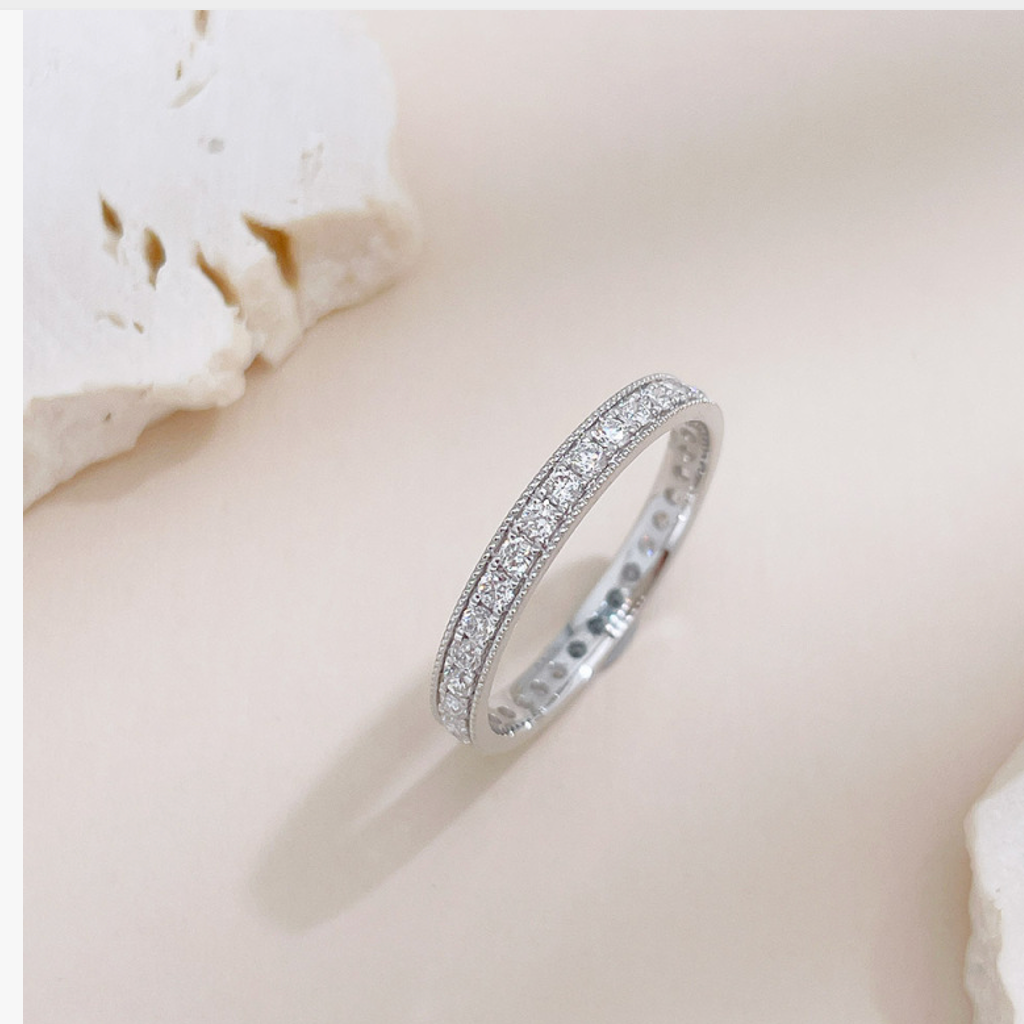 Round Diamond Full Eternity Stackable Ring