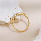 Scattered Diamond Half-Band Stackable Ring