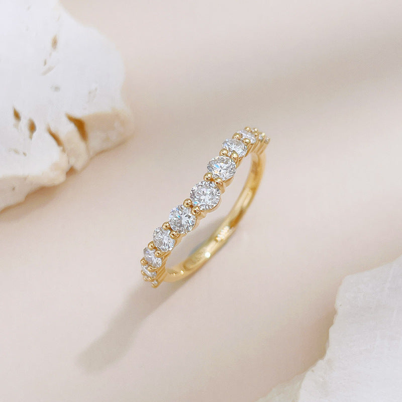 V-Shape Diamond Pavé Half Eternity Ring