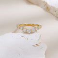 V-shape lab grown diamond pavé half eternity ring by Lune Diamond