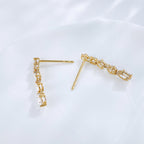 Graduating Diamond Line Drop Earrings